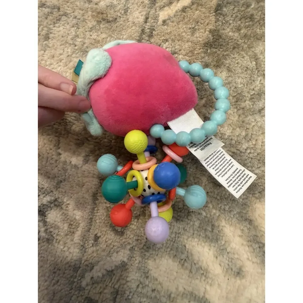 Manhattan Toy Atom Colorpop Rattle & Teether Grasping & Strawberry Tether NEW
